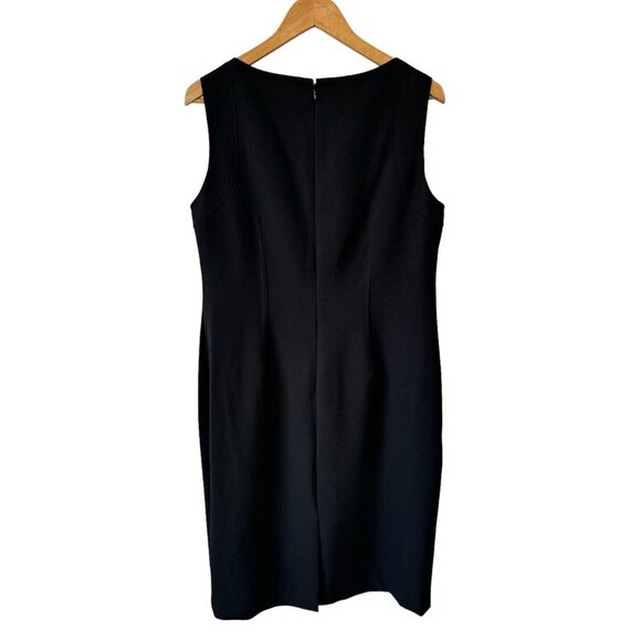 Le Suit Sheath Dress Solid Black Scoop Neck Sleeveless Knee Length Womens 12 - Picture 3 of 9
